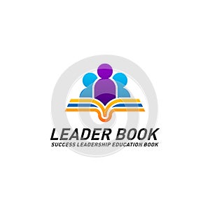 Leadership Education Book Logo Design Concept Vector. Success Leader Book Logo Template. Icon Symbol