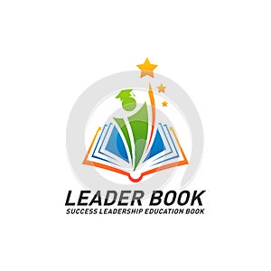 Leadership Education Book Logo Design Concept Vector. Success Leader Book Logo Template. Icon Symbol