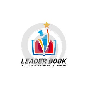 Leadership Education Book Logo Design Concept Vector. Success Leader Book Logo Template. Icon Symbol