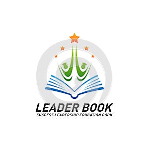 Leadership Education Book Logo Design Concept Vector. Success Leader Book Logo Template. Icon Symbol