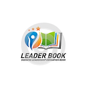 Leadership Education Book Logo Design Concept Vector. Success Leader Book Logo Template. Icon Symbol