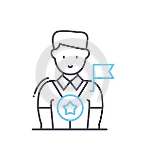leadership idea line icon, outline symbol, vector illustration, concept sign