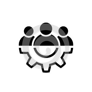 Leadership line icon in flat style Teamwork symbol