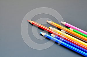 Leadership makes differences shown by color pencils photo