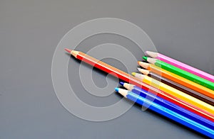 Leadership makes differences shown by color pencils photo
