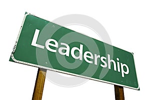 Leadership road sign