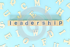 Leadership skill concept in business, company and organization. Word typography