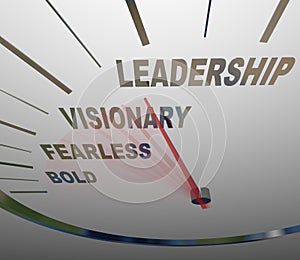 Leadership Speedometer Vision Fearless Bold Direction