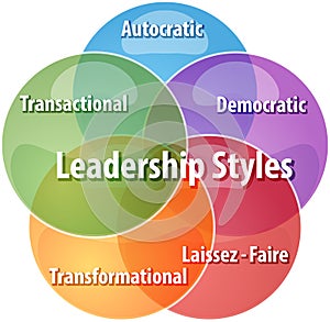 Leadership styles business diagram illustration