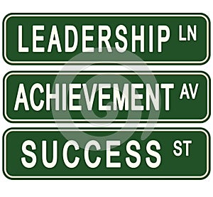 Leadership Success Challenge Business Motivational Street Signs