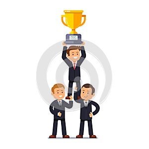 Leadership and teamwork achievement concept