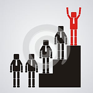 Leadership and teamwork concept. The Business leader standing at