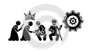 Leadership and Teamwork in Organizational Structure, vector design Generative AI