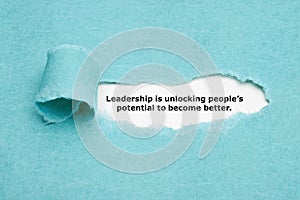 Leadership Is Unlocking Peoples Potential photo