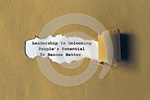 leadership is unlocking people\'s potential to become better