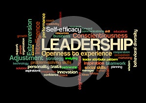 Leadership Word Tag Cloud leader attribute pattern concept