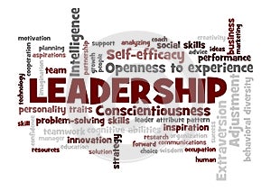 Leadership Word Tag Cloud leader attribute pattern concept