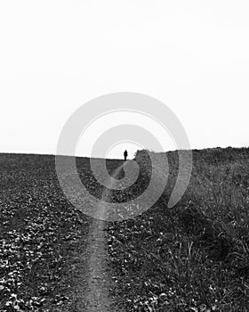 Leading line in a countryside landscape