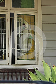 Leadlight casement window