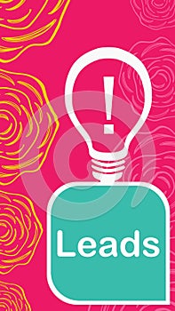 Leads Bulb Pink Teal Turquoise Floral Elements Text