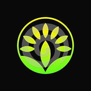 Leaf Abstract Logo Concept. Gradient. Yellow and Green