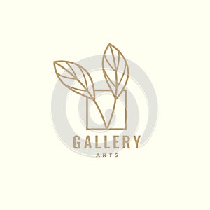 Leaf art galery logo design photo