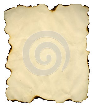 Leaf of a burned paper