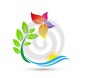 Leaf butterfly logo.