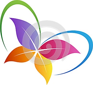 Leaf butterfly logo