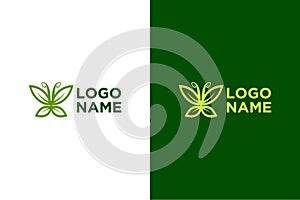 Leaf butterfly logo design