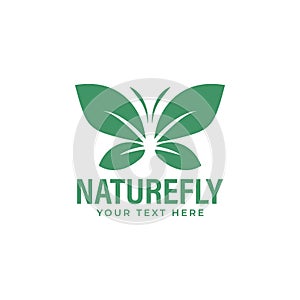 Leaf butterfly logo design template vector isolated