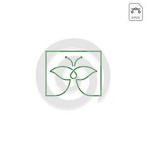 leaf butterfly logo design vector icon element isolated