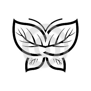 Leaf butterfly logo template