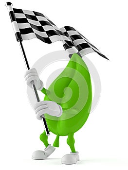 Leaf character waving race flag