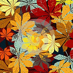 Leaf chestnut pattern - vector silhouette