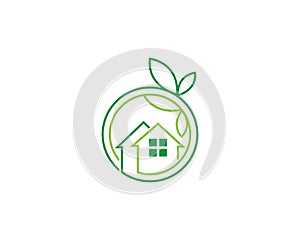 Leaf Circle Home Logo Design