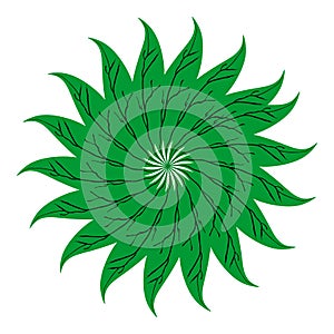 Leaf circle logo, spa, massage, grass, icon, plant, education, yoga, health, and nature concept design.