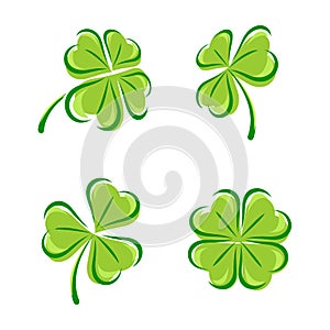 Leaf clover set. Vector