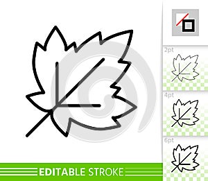 Leaf currant grapes simple thin line vector icon