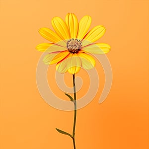 Leaf daisy orange floral nature flower close-up bloom plant colorful yellow isolated