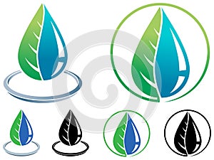 Leaf and drop logo