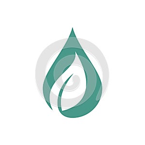 Leaf and Droplet Logo Template. Drop Water Icon. Illustration Design. Vector EPS 10 photo