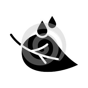 Leaf, drops, water, rain fully editable vector icon