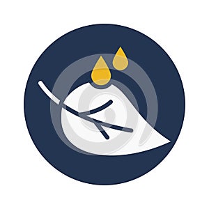Leaf, drops, water, rain fully editable vector icon