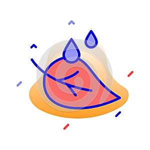 Leaf, drops, water, rain fully editable vector icon