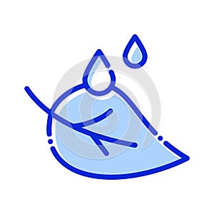 Leaf, drops, water, rain fully editable vector icon