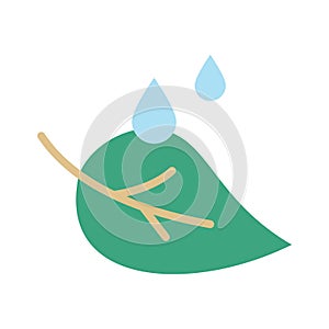 Leaf, drops, water, rain fully editable vector icon