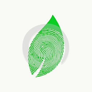 Leaf finger print logo