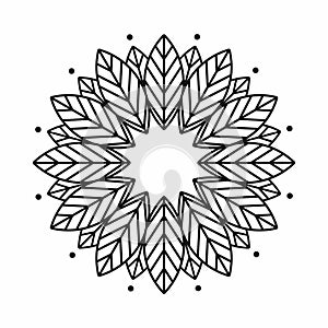 Leaf frame design on white background