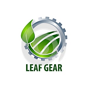 Leaf gear logo concept design. Symbol graphic template element
